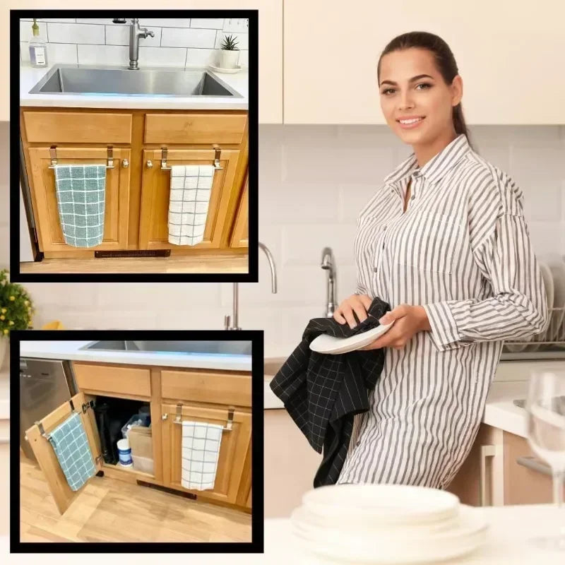Extendable No-Drill Over-Door Towel Rail for Kitchen and Bathroom