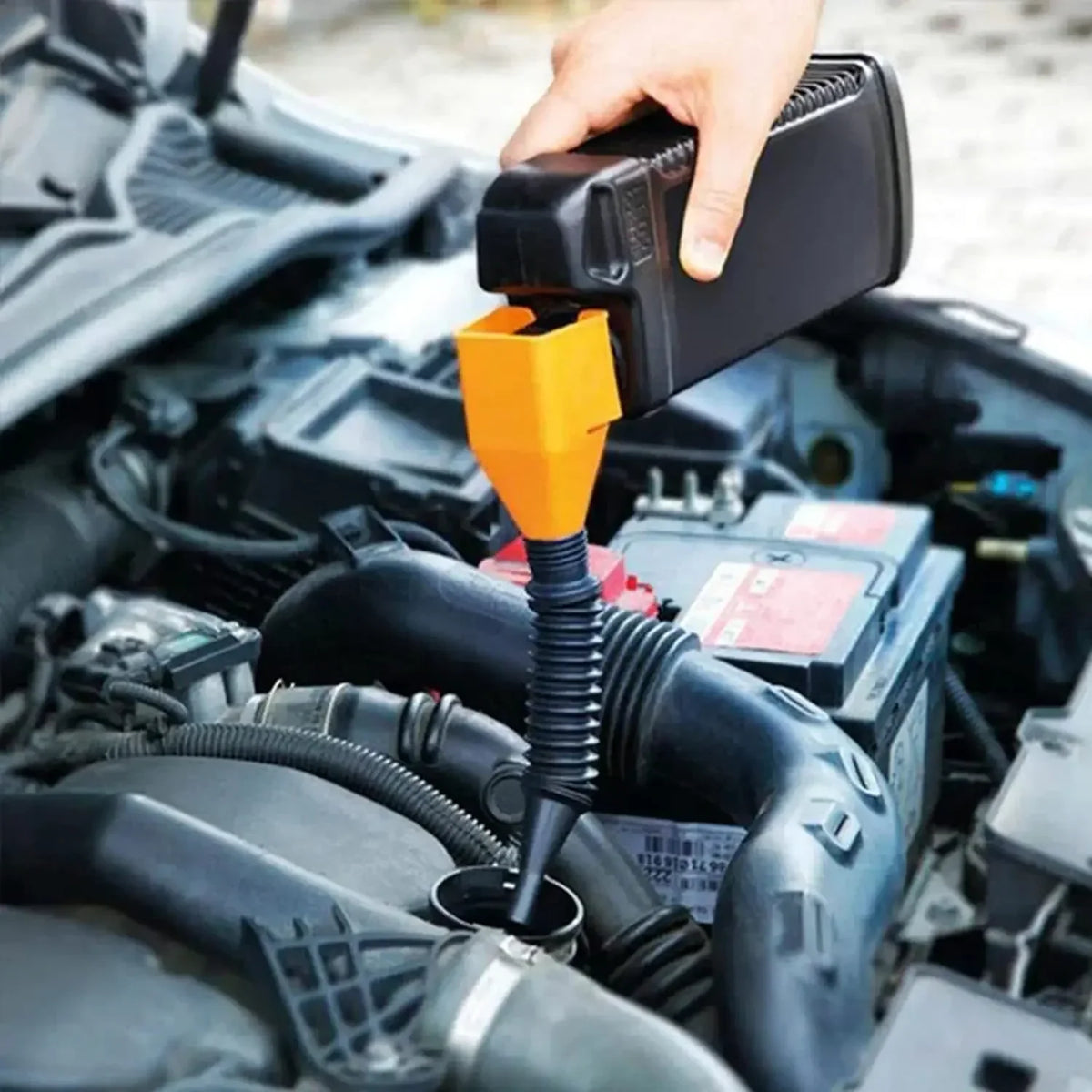 Foldable Flexible Oil Funnel with Filter for Cars and Motorcycles