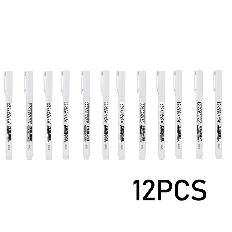 Waterproof White Permanent Metal Marker Pen with 1mm Tip