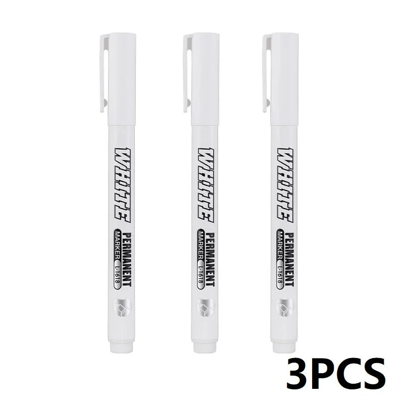 Waterproof White Permanent Metal Marker Pen with 1mm Tip