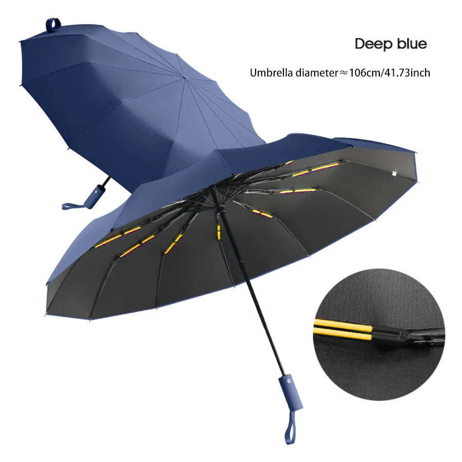 24-Bone Wind-Resistant Business Umbrella with UV Protection