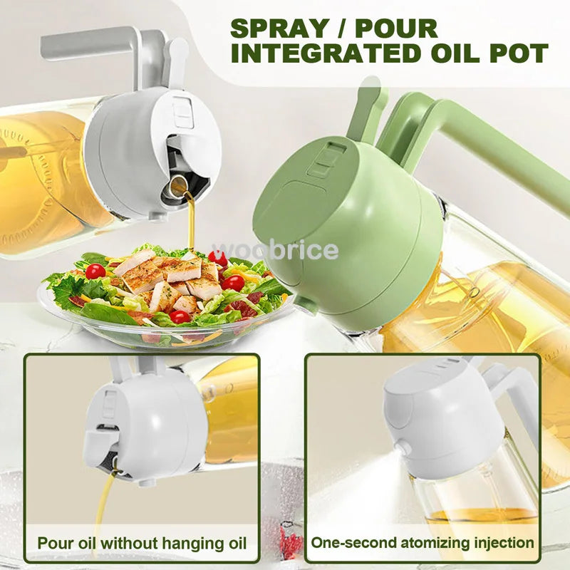 2-in-1 Kitchen Oil Sprayer and Dispenser with Brush