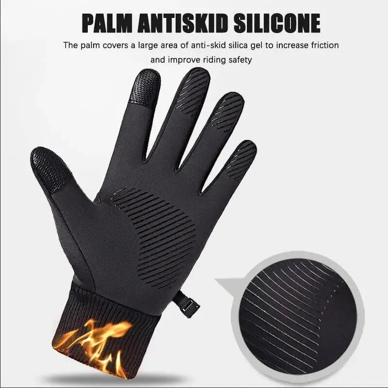 Black Waterproof Touch Screen Winter Sports Gloves