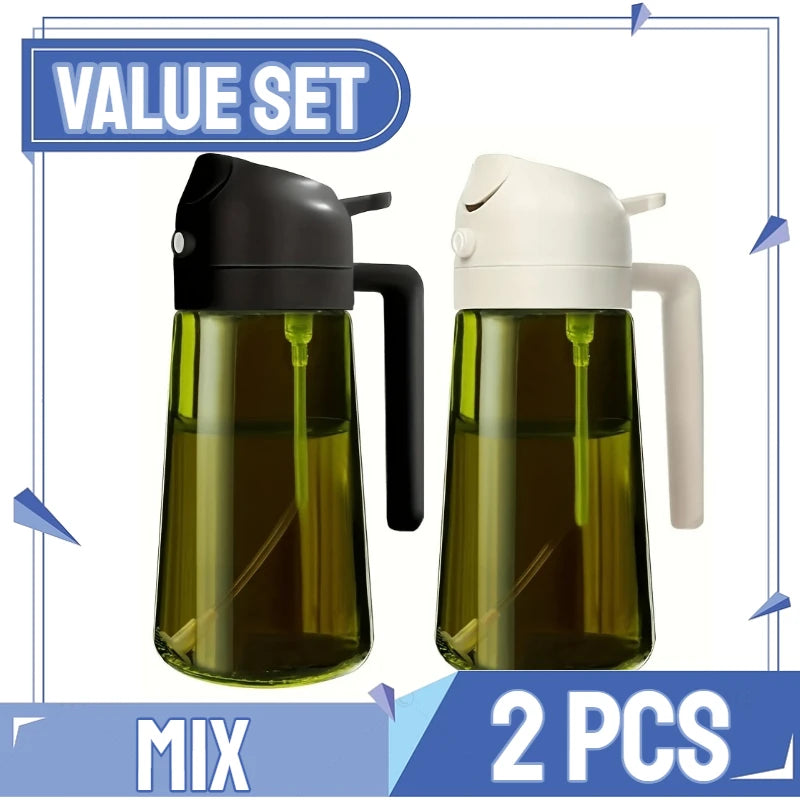 2-in-1 Kitchen Oil Sprayer and Dispenser with Brush
