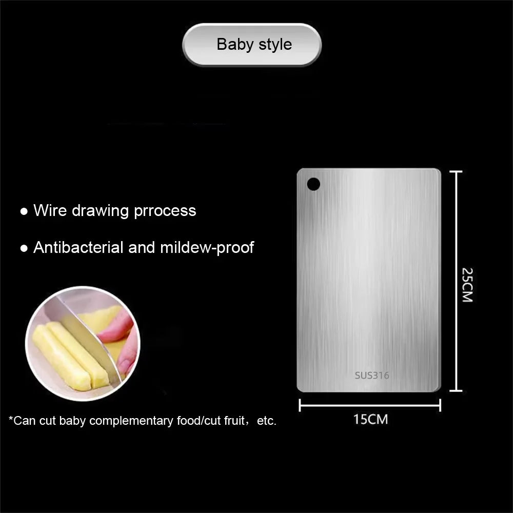 Double-Sided 316 Stainless Steel Thickened Chopping Board