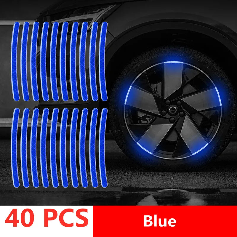 Reflective Safety Warning Stickers for Car Wheel Hubs and Door Handles