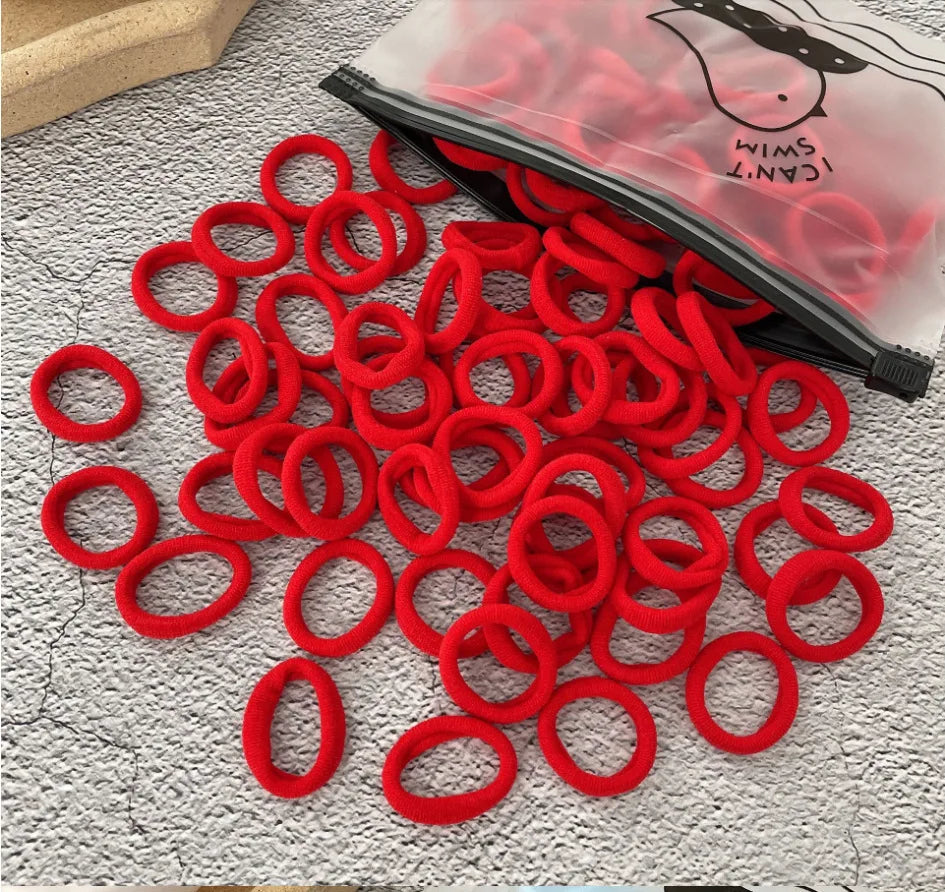 50/100Pcs Colorful Nylon Elastic Hair Ties for Kids