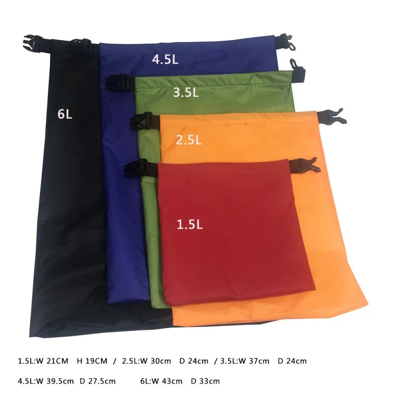 5-Piece Waterproof Dry Bag Set for Outdoor Water Sports