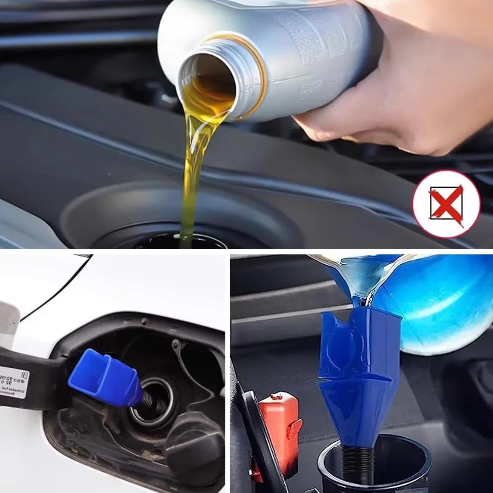 Foldable Flexible Oil Funnel with Filter for Cars and Motorcycles