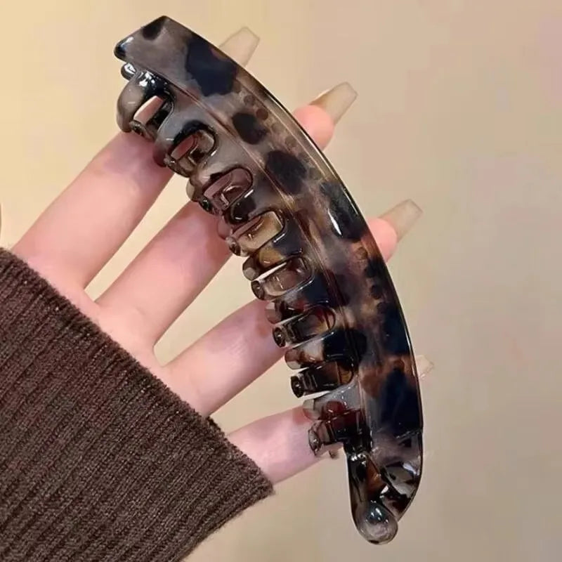 Tortoiseshell Fish-Shaped Banana Hair Clip Set