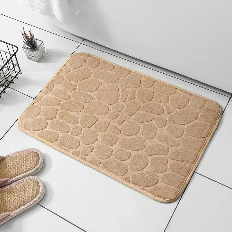 Embossed Pebble Anti-Slip Fiber Bath Mat