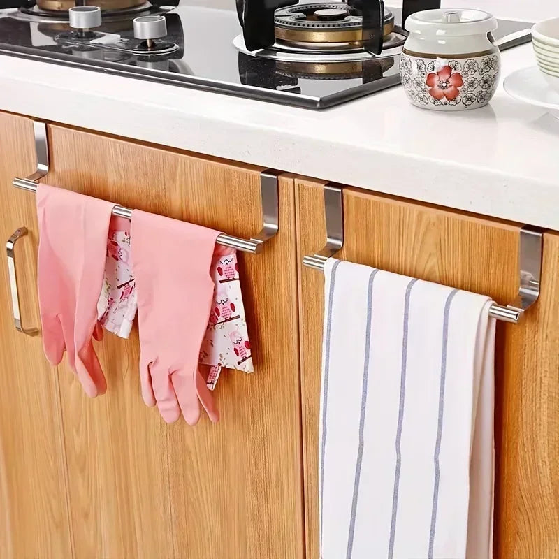 Extendable No-Drill Over-Door Towel Rail for Kitchen and Bathroom