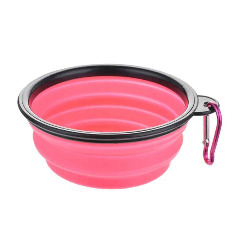 Portable Collapsible Silicone Pet Bowl for Travel and Outdoor Use