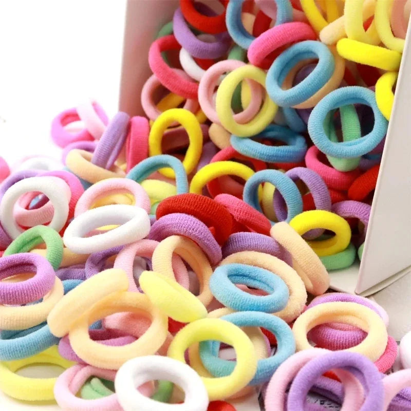 200-1000pcs Colorful Nylon Elastic Hair Ties for Women and Girls
