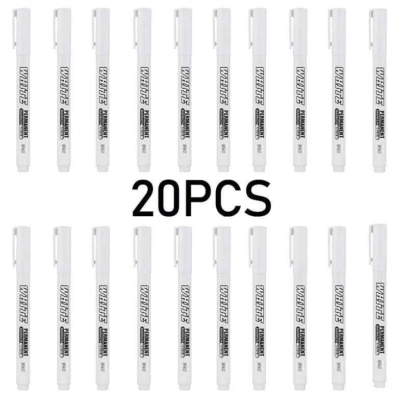 Waterproof White Permanent Metal Marker Pen with 1mm Tip