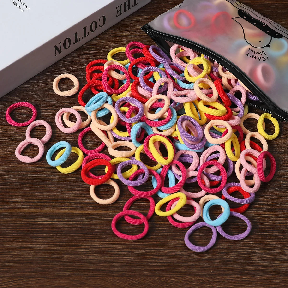 50/100Pcs Colorful Nylon Elastic Hair Ties for Kids
