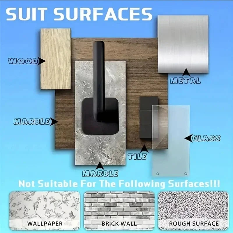 Adhesive No-Punch Wall Hooks for Hats and Shelves
