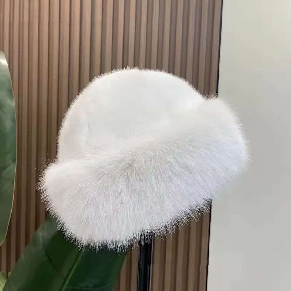 Women's Thick Faux Fur Winter Hat for Skiing and Outdoor Warmth