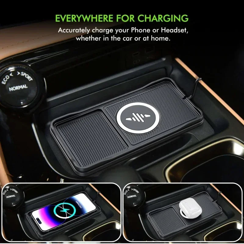 Universal Fast Wireless Car Charging Pad with USB Cable