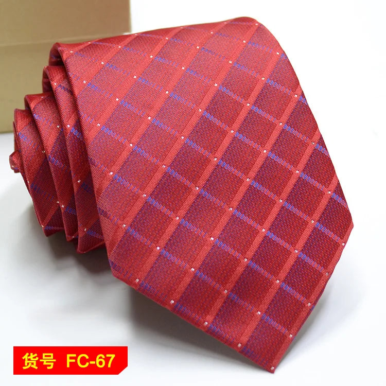 Men's 7-8cm Jacquard Necktie with Floral and Stripe Patterns