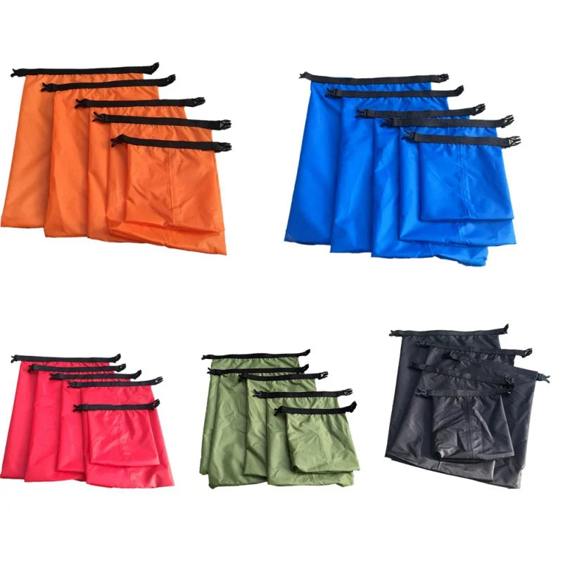 5-Piece Waterproof Dry Bag Set for Outdoor Water Sports