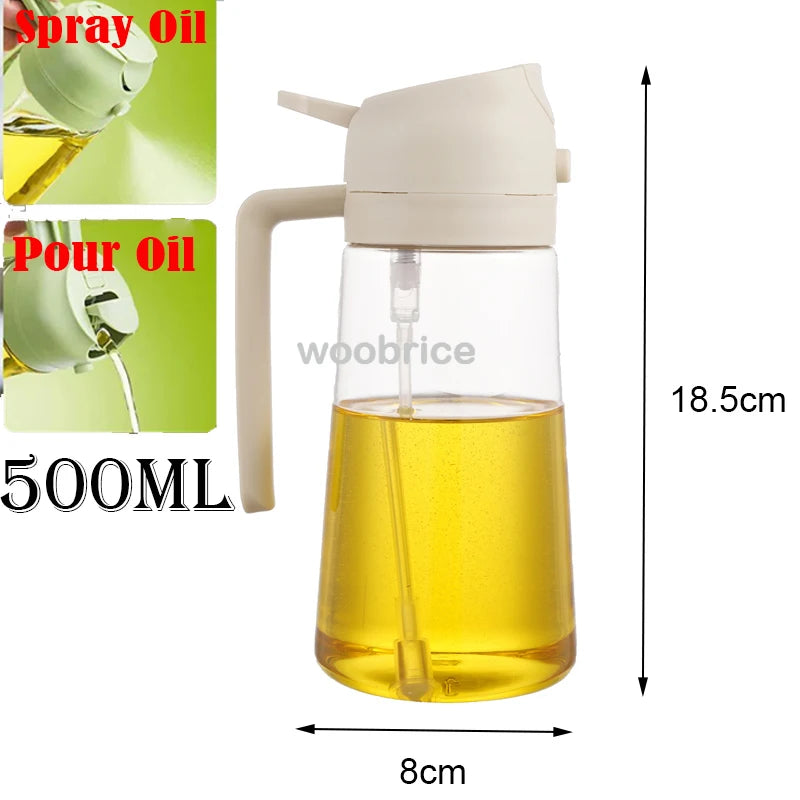 2-in-1 Kitchen Oil Sprayer and Dispenser with Brush