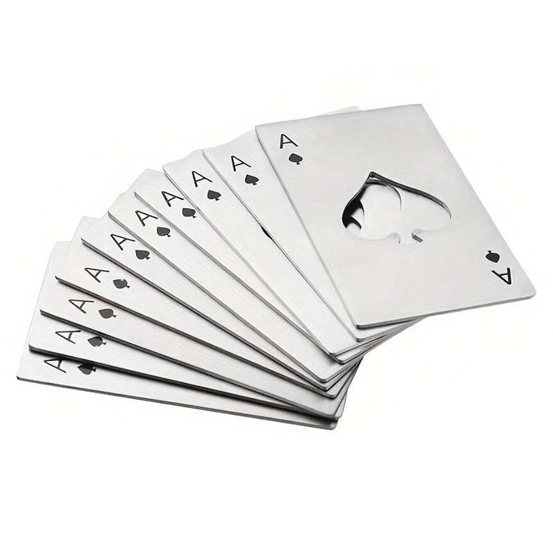 Stainless Steel Ace of Spades Credit Card Bottle Opener