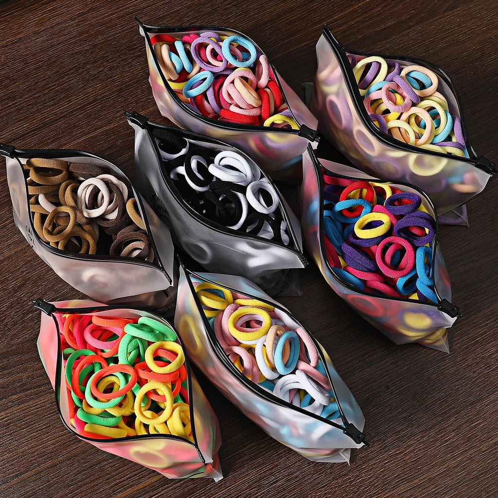 50/100Pcs Colorful Nylon Elastic Hair Ties for Kids