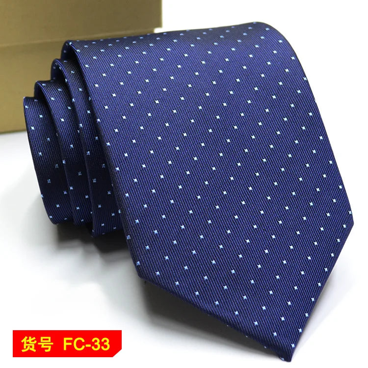 Men's 7-8cm Jacquard Necktie with Floral and Stripe Patterns