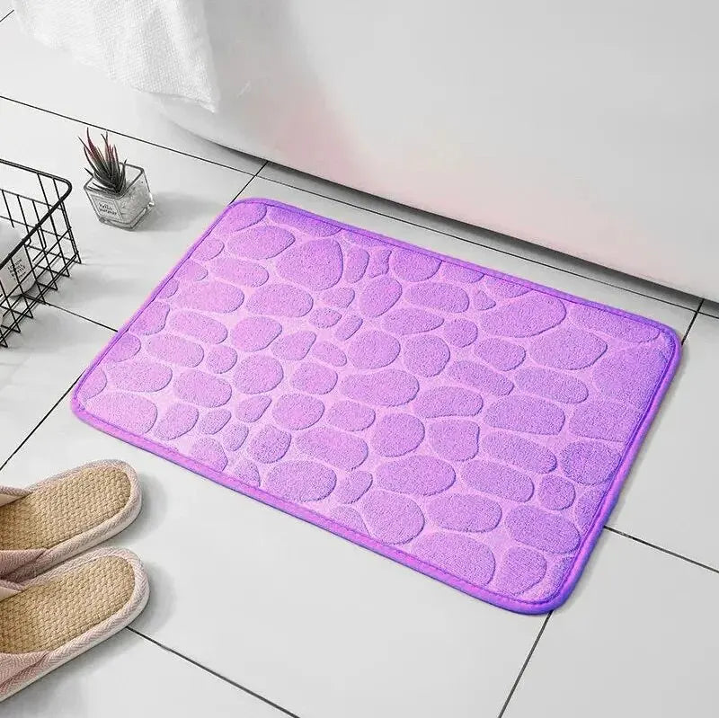 Embossed Pebble Anti-Slip Fiber Bath Mat