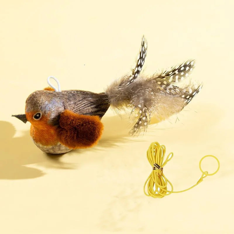Interactive Electric Sounding Bird Plush Cat Toy