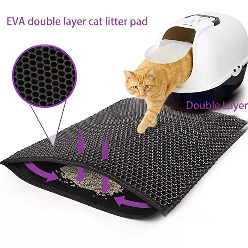 Double Layer Waterproof Non-Slip Cat Litter Mat