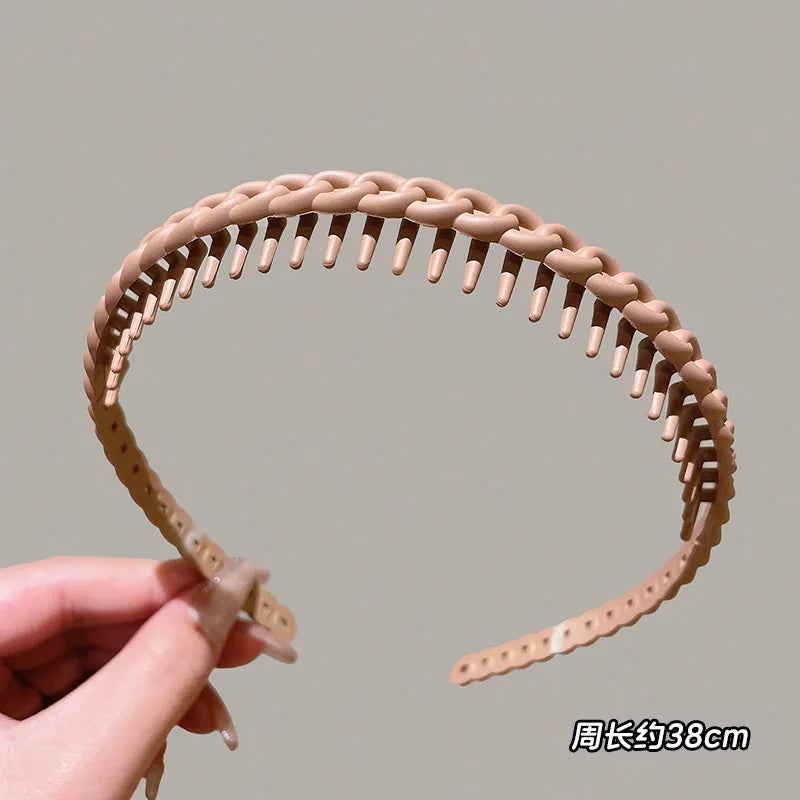 Multicolor Wave Toothed Frosted Hairbands for Women and Girls
