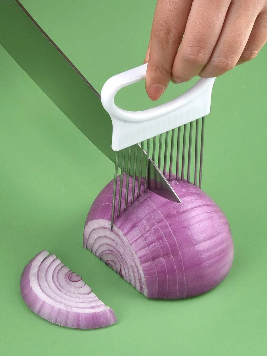 Stainless Steel Onion Slicer and Holder Tool