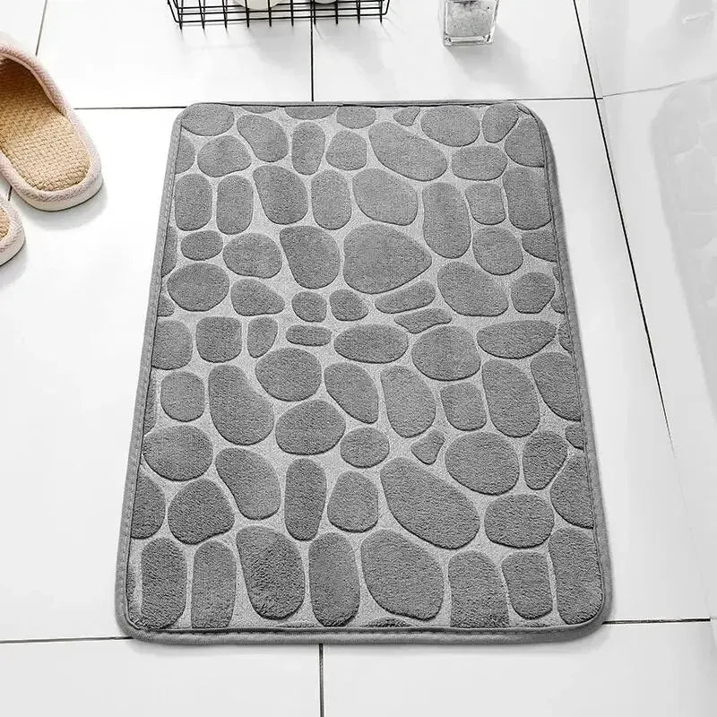 Embossed Pebble Anti-Slip Fiber Bath Mat