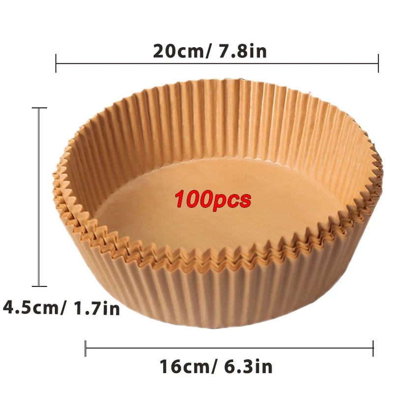 Disposable Non-Stick Round Air Fryer Paper Liners