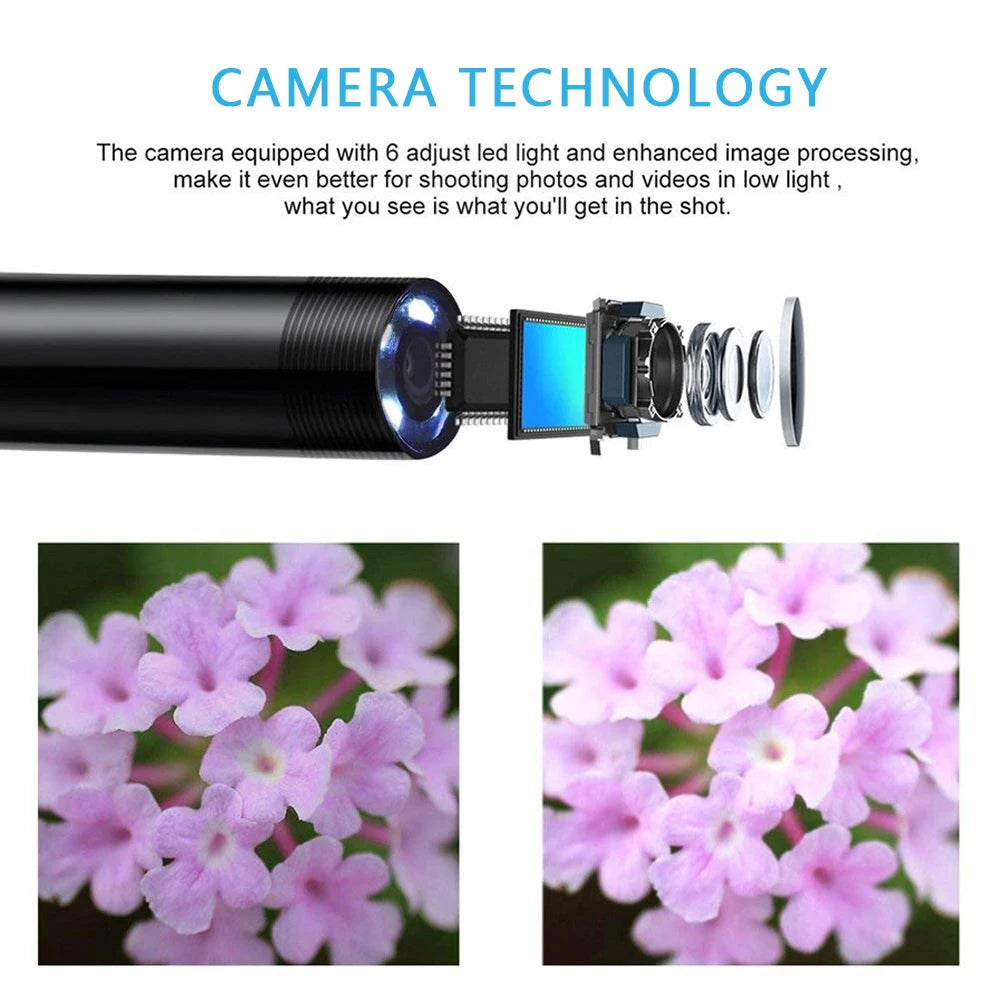 5.5mm USB Type-C Endoscope for Android, IP67 Waterproof Inspection Camera with 6 LEDs