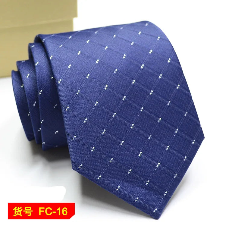 Men's 7-8cm Jacquard Necktie with Floral and Stripe Patterns