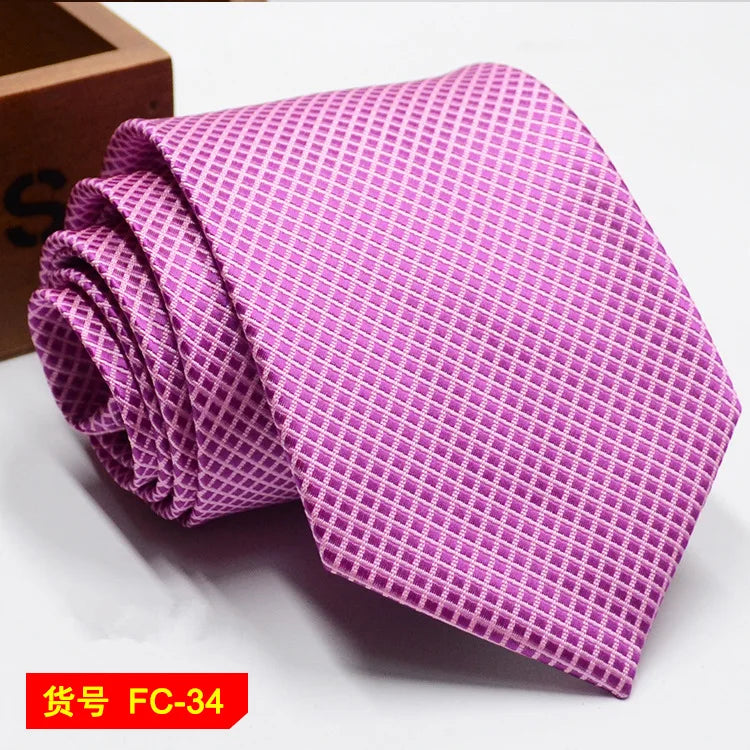 Men's 7-8cm Jacquard Necktie with Floral and Stripe Patterns