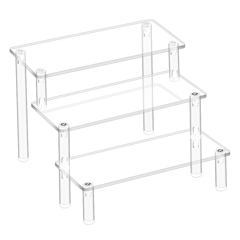 Clear Acrylic Tiered Display Riser for Figures and Cupcakes