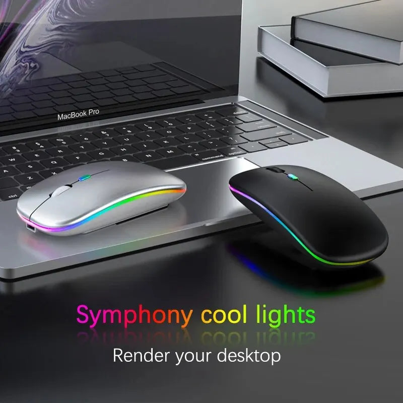 RGB Rechargeable Wireless Bluetooth Gaming Mouse, 3600 DPI Ergonomic LED Mouse for PC and Laptop