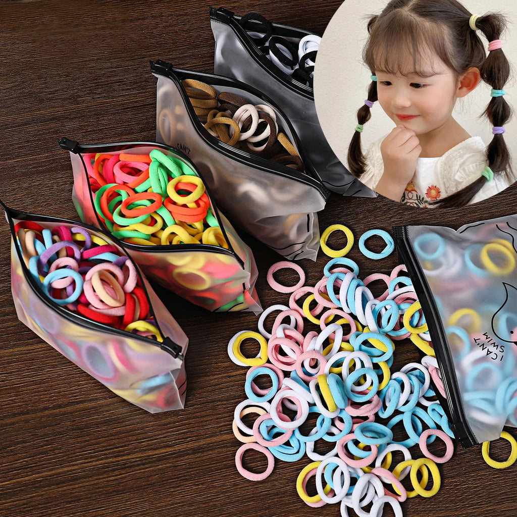 50/100Pcs Colorful Nylon Elastic Hair Ties for Kids