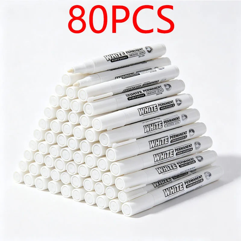 Waterproof White Permanent Metal Marker Pen with 1mm Tip