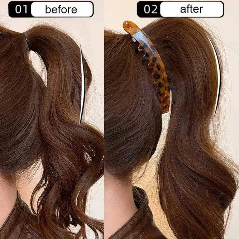 Tortoiseshell Fish-Shaped Banana Hair Clip Set