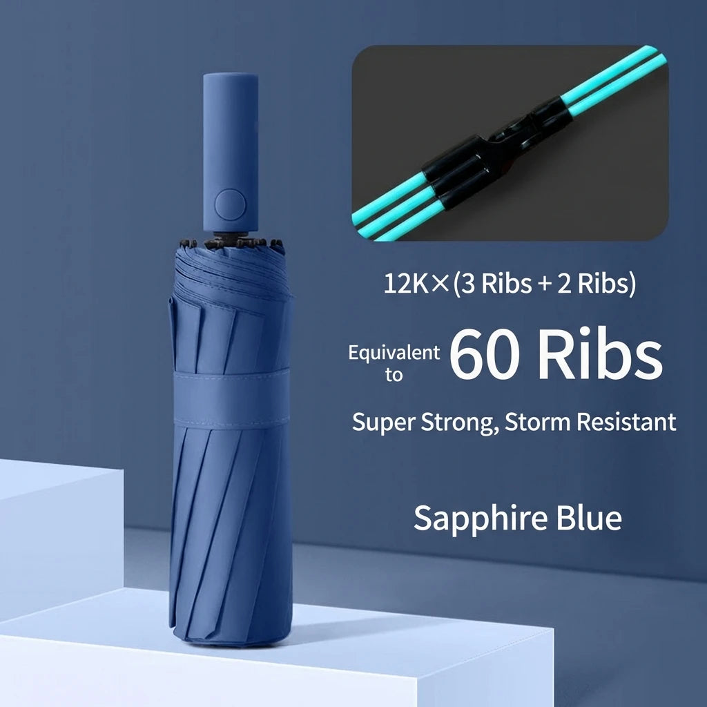 24-Bone Wind-Resistant Business Umbrella with UV Protection