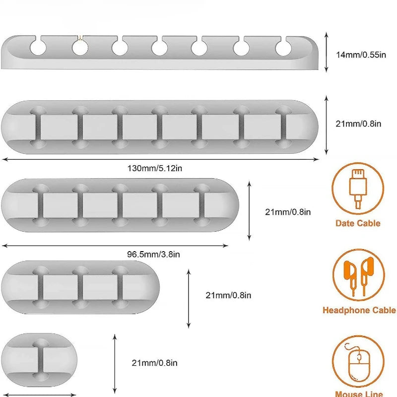 Snap Clip Cable Organizer for Charging and Data Wires