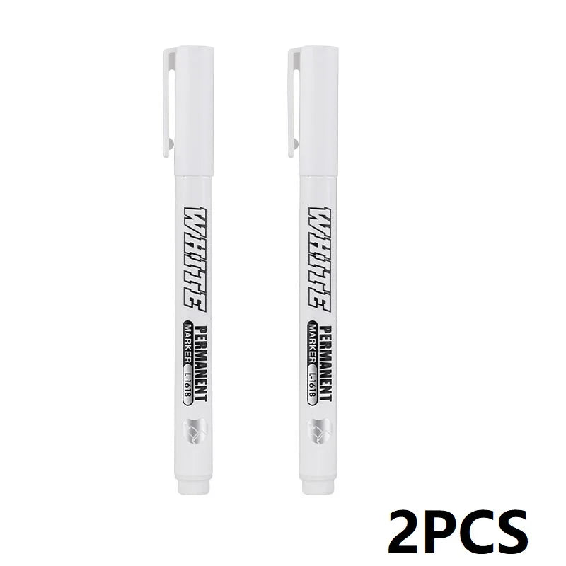 Waterproof White Permanent Metal Marker Pen with 1mm Tip