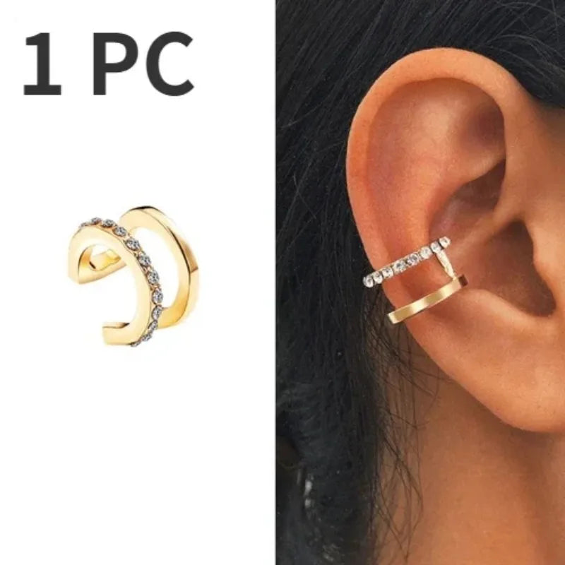 EVISPOL Metal Leaf Ear Cuff Non-Piercing Cartilage Clip-On Earring