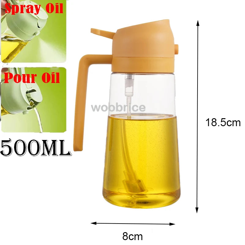 2-in-1 Kitchen Oil Sprayer and Dispenser with Brush