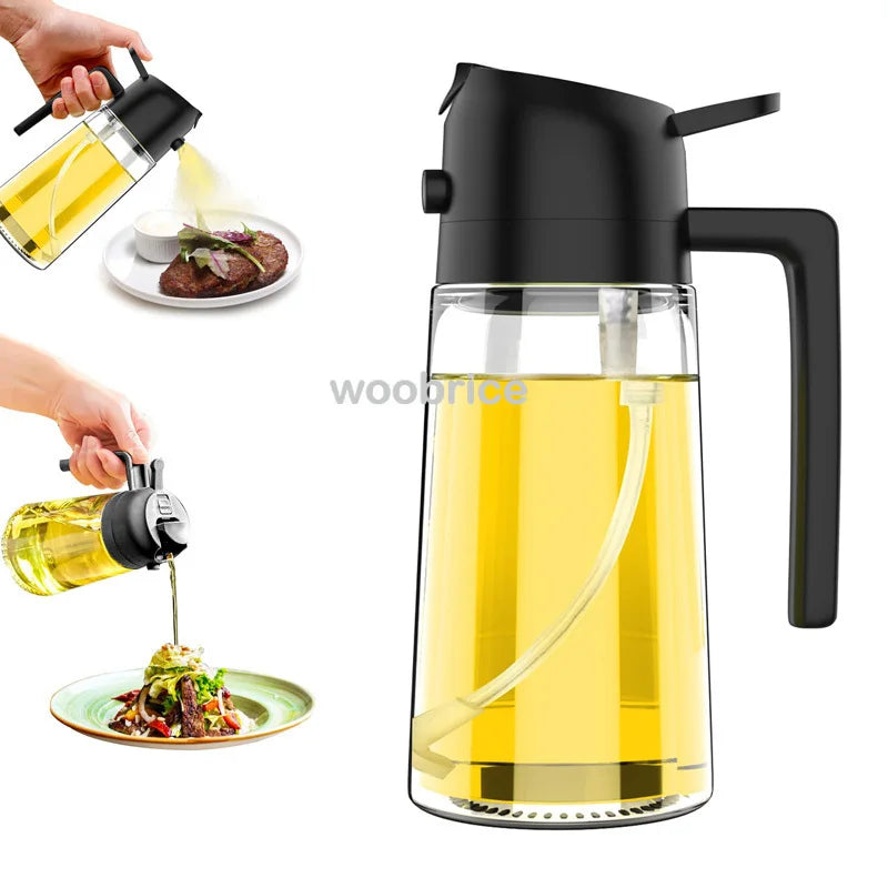 2-in-1 Kitchen Oil Sprayer and Dispenser with Brush